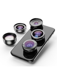 Apexel HD Pro Universal 5-in-1 Phone Lens Kit with Protective Case