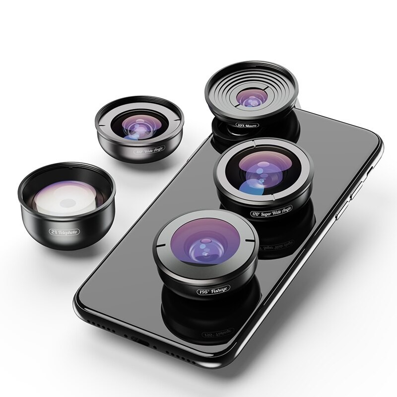 Apexel HD Pro Universal 5-in-1 Phone Lens Kit with Protective Case