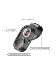 Universalus Macro telefono objektyvas su LED APEXEL Microscope X100