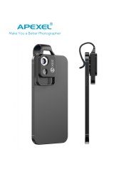Apexel Universal Super Macro Phone Lens with LED – Microscope X200 with CPL Filter