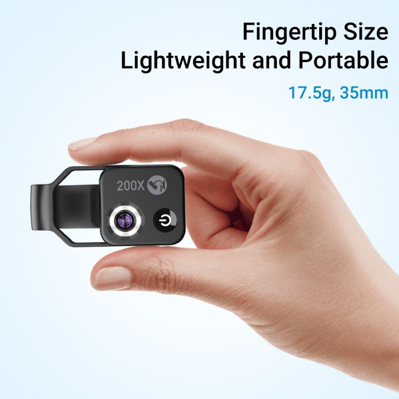 Apexel Universal Super Macro Phone Lens with LED – Microscope X200 with CPL Filter