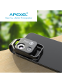 Apexel Universal Super Macro Phone Lens with LED – Microscope X200 with CPL Filter