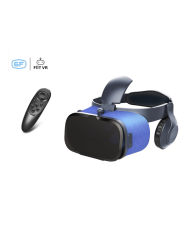 FIIT VR 6F Virtual Reality 3D Headset with Headphones, Control Buttons & Remote