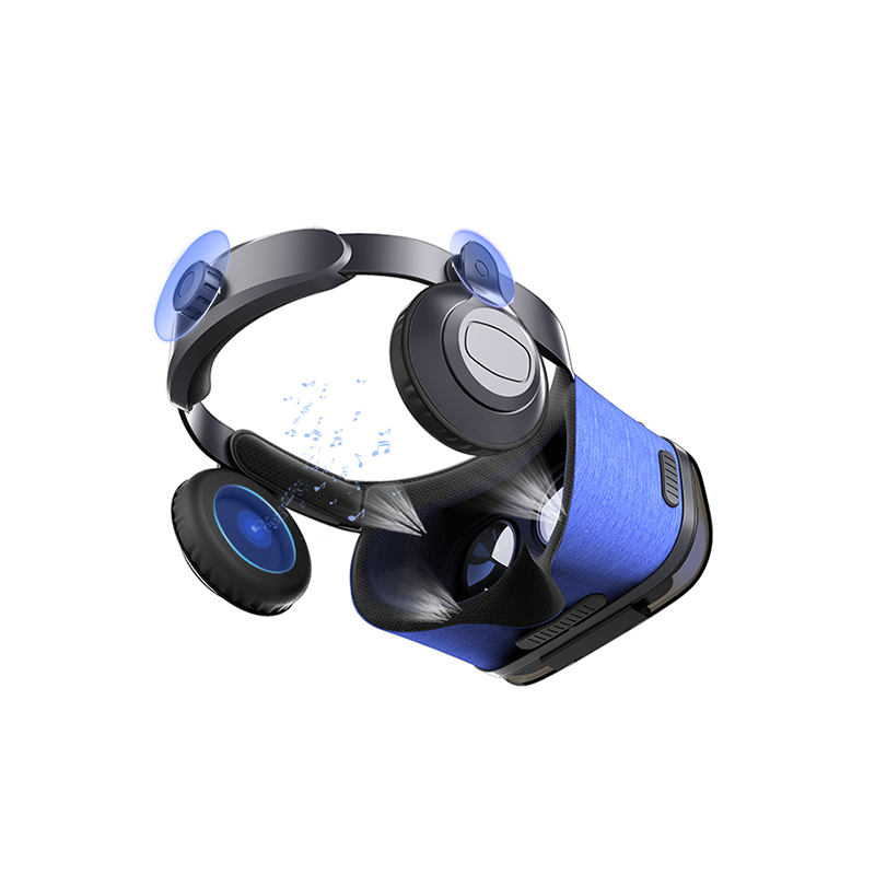 FIIT VR 6F Virtual Reality 3D Headset with Headphones, Control Buttons & Remote