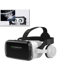VR Shinecon G04BS 3D Virtual Reality Headset with Bluetooth Headphones, Control Buttons & Rechargeable R1 Remote