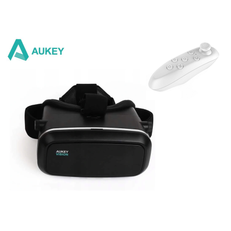 AUKEY Virtual Reality Headset + Bluetooth Controller (White)