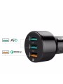 Automobilinis 3-jų USB jungčių telefono įkroviklis AUKEY Quick Charge 3.0 su Type-C laidu
