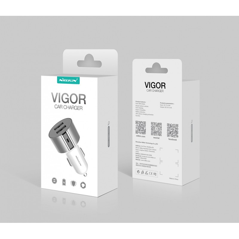 Automobilinis įkroviklis 2xUSB NILLKIN Vigor 3.4A Automobilinis įkroviklis 2xUSB NILLKIN Vigor 3.4A