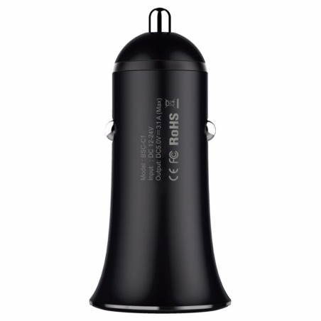 BASEUS 3.1A Metal Car Charger with Dual USB Ports