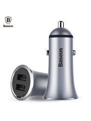 Automobilinis metalinis įkroviklis 2xUSB BASEUS 3.1A