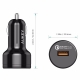 Automobilinis telefono USB įkroviklis AUKEY Quick Charge 3.0 su Type-C laidu