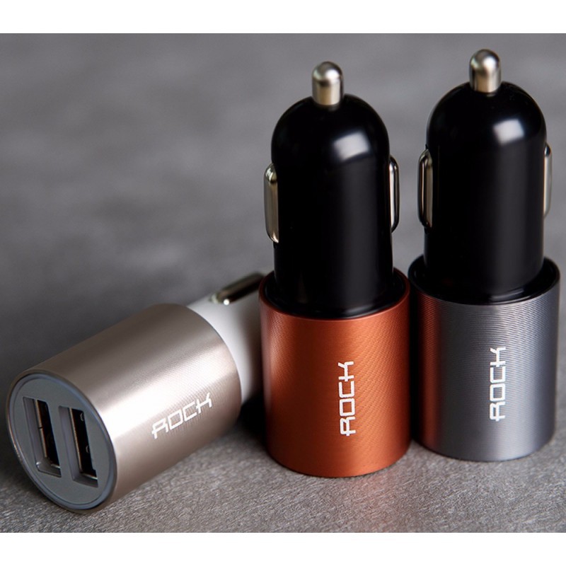 Automobilinis telefono įkroviklis 2xUSB ROCK 2.1A