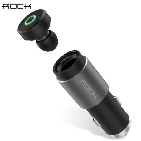 ROCK 2.1A Car USB Phone Charger with Wireless (Bluetooth) Earpiece