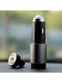 Automobilinis telefono USB įkroviklis ROCK 2.1A su beviele (Bluetooth) ausine