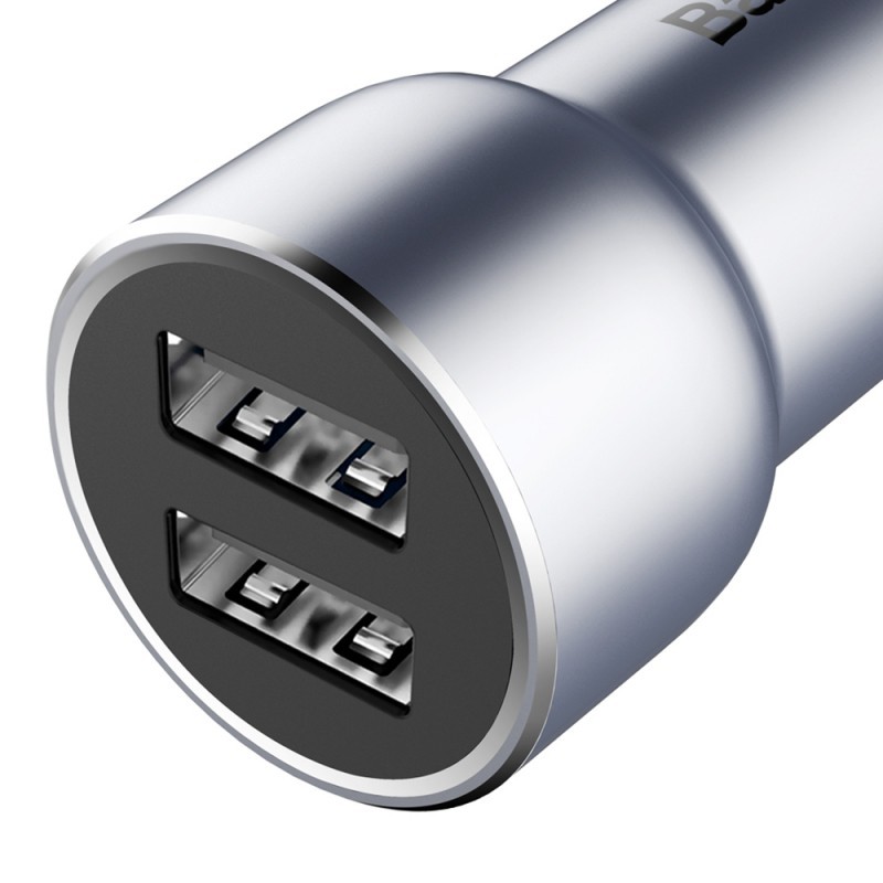 Metalinis automobilinis įkroviklis 2xUSB BASEUS 3.4A Metalinis automobilinis įkroviklis 2xUSB BASEUS 3.4A