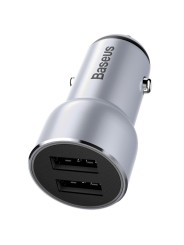 Metalinis automobilinis įkroviklis 2xUSB BASEUS 3.4A