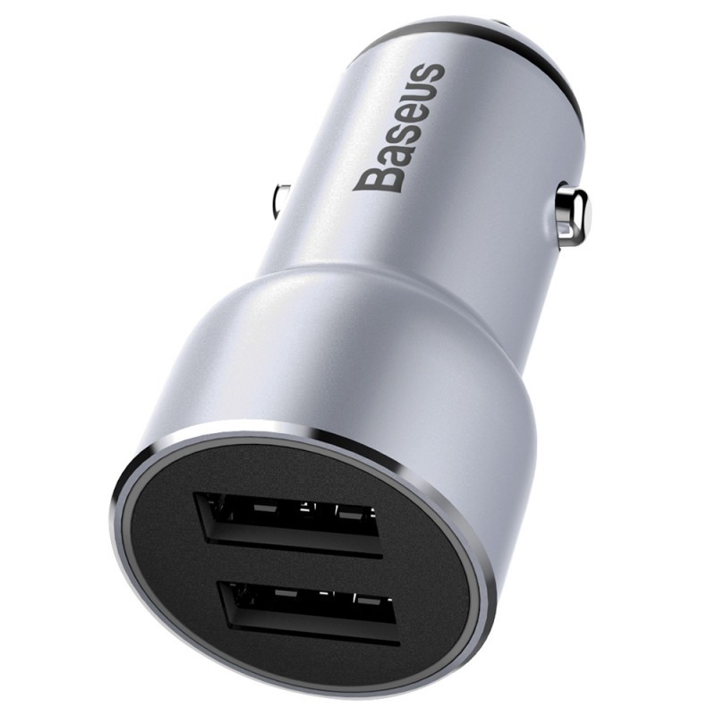 Metalinis automobilinis įkroviklis 2xUSB BASEUS 3.4A Metalinis automobilinis įkroviklis 2xUSB BASEUS 3.4A