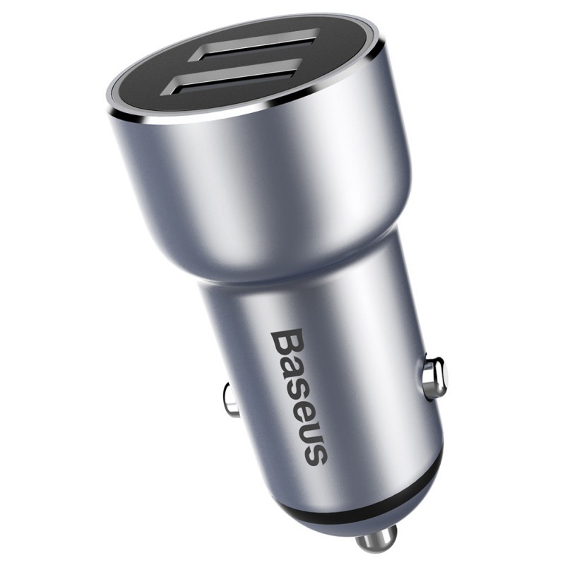 Metalinis automobilinis įkroviklis 2xUSB BASEUS 3.4A Metalinis automobilinis įkroviklis 2xUSB BASEUS 3.4A