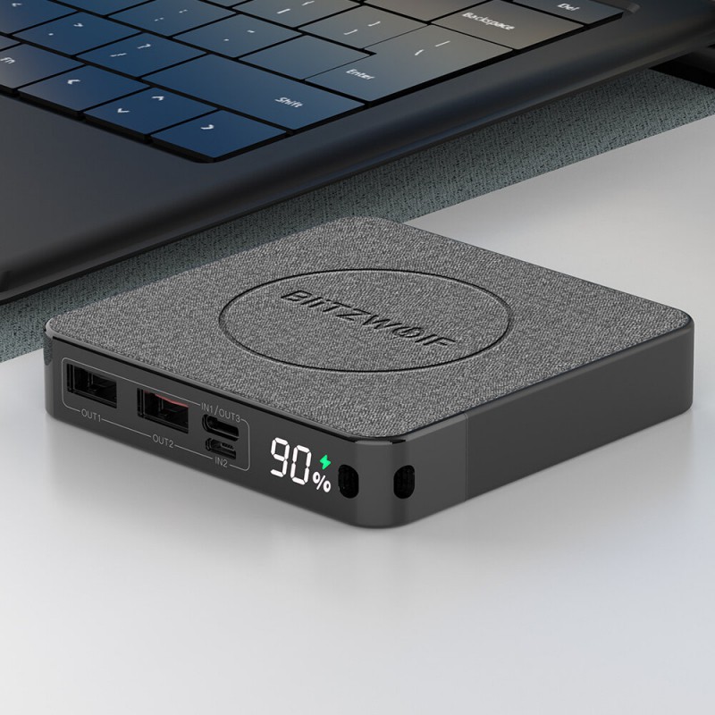 Bevielis telefono įkroviklis ir išorinė 10000mAh baterija (Power Bank) viename BlitzWolf P13