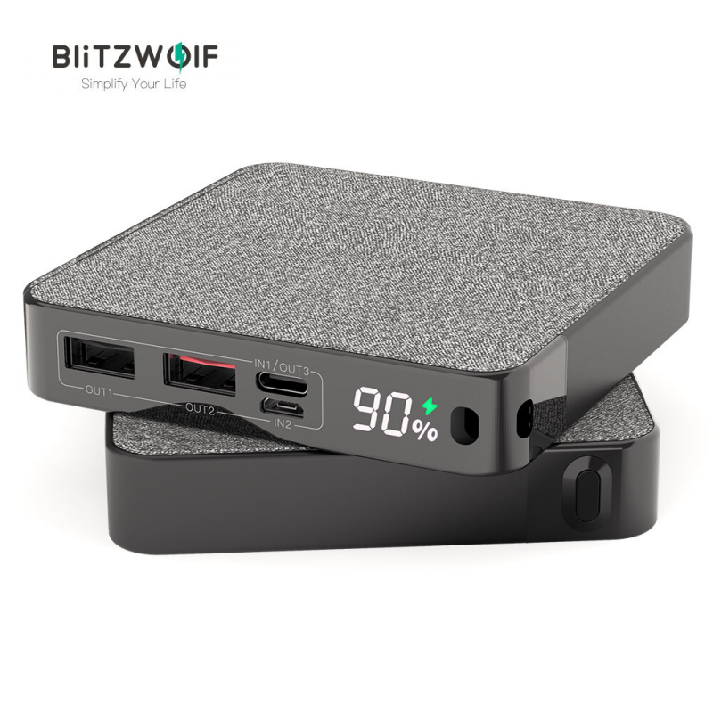 Bevielis telefono įkroviklis ir išorinė 10000mAh baterija (Power Bank) viename BlitzWolf P13