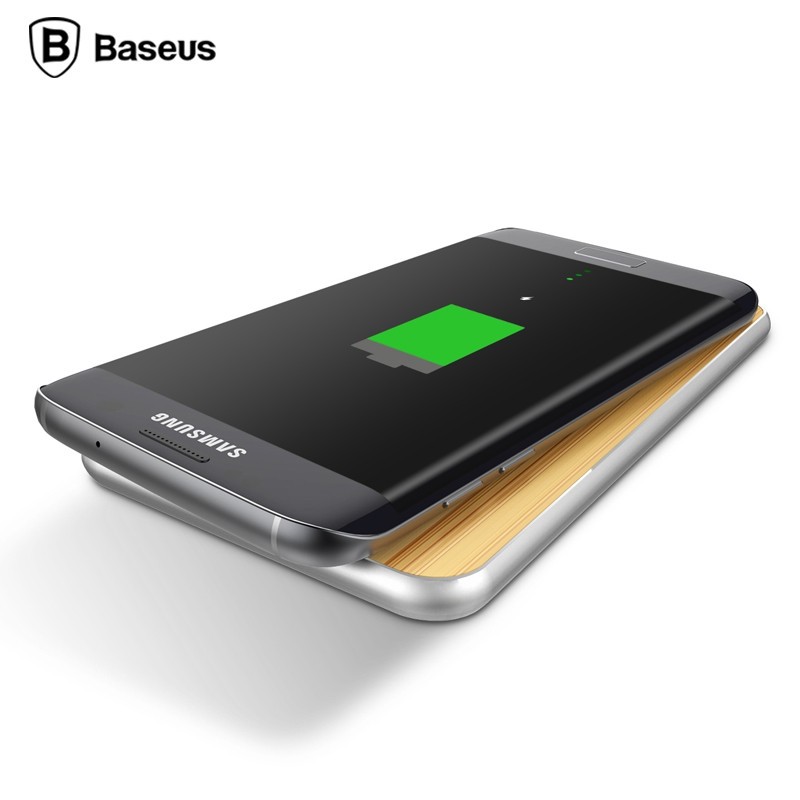BASEUS Flare Wireless Phone Charger with Aluminum & Bamboo Finish BASEUS Flare Wireless Phone Charger with Aluminum & Bamboo Finish