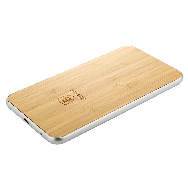 BASEUS Flare Wireless Phone Charger with Aluminum & Bamboo Finish BASEUS Flare Wireless Phone Charger with Aluminum & Bamboo Finish