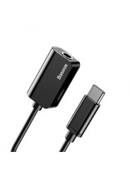 BASEUS Type-C Male to Type-C Female & 3.5mm Adapter – Black