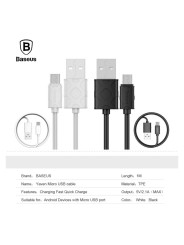 Micro USB telefono krovimo - duomenų perdavimo laidas BASEUS 2.1A, 1m