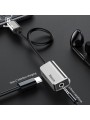BASEUS Type-C Vyr. į Type-C Moter. ir 3.5mm Adapteris – Juodas BASEUS Type-C Vyr. į Type-C Moter. ir 3.5mm Adapteris – Juodas