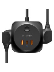 Phone Charger, 3-Socket 220V Power Strip BlitzWolf with 20W USB Type-C & PD 3.0
