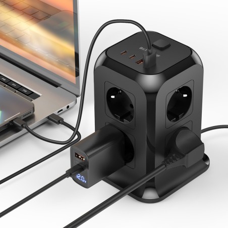 Phone Charger, 8-Socket 220V Power Strip BlitzWolf with 2X USB & 2X USB-C