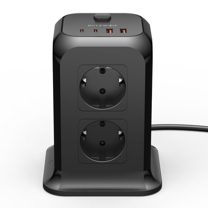 Phone Charger, 8-Socket 220V Power Strip BlitzWolf with 2X USB & 2X USB-C