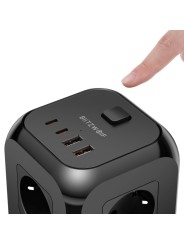 Phone Charger, 8-Socket 220V Power Strip BlitzWolf with 2X USB & 2X USB-C