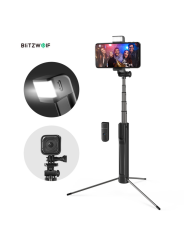 BlitzWolf BS8 Tripod Selfie Stick with LED & Bluetooth Remote