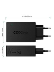 Universal Fast Charging Dual-Port Phone Charger CRDC with Type-C QS 3.0 and Cable, 3A 27W