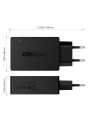 Universalus greito krovimo 2-jų jungčių telefono įkroviklis CRDC su Type-C QS 3.0 ir laidu, 3A 27W