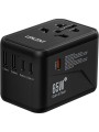 Universal Travel Adapter LENCENT GAN 65W, EU, US, AU, UK with Case