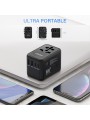 Universal Travel Adapter LENCENT GAN 65W, EU, US, AU, UK with Case