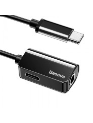 BASEUS Type-C Male to Type-C Female & 3.5mm Adapter – Black