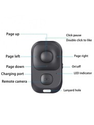 Universal Rechargeable Bluetooth Remote Controller for Phone & Selfies (Camera Selfie Shutter)