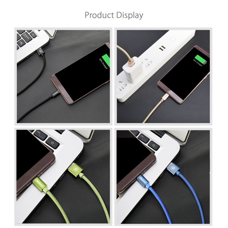USB 2.0 - Type-C telefono greito krovimo ir duomenų perdavimo laidas BASEUS 5A 1m