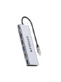 USB Hub (HUB) Essager 8-in-1 with Type-C, SD/TF Card Reader, HDMI, and SSD Port