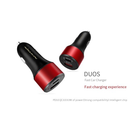 Nillkin DUOS 63W Automobilinis Įkroviklis – Greitas Įkrovimas
