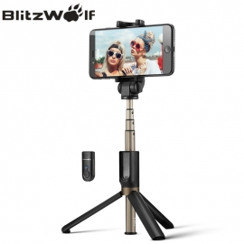 Bluetooth asmenukių lazda (selfie stick) Blitzwolf, trikojė, su pulteliu