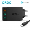 Universalus greito krovimo 3-jų USB jungčių telefono įkroviklis CRDC su QS 2.0, 42W