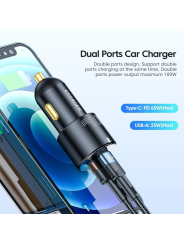 ESSAGER 100W USB-A / USB-C Automobilinis Įkroviklis – Greitas Ir Galingas Įkrovimas