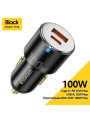 ESSAGER 100W USB-A / USB-C Automobilinis Įkroviklis – Greitas Ir Galingas Įkrovimas